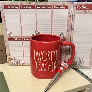 Rae Dunn Red "Favorite Teacher" Ceramic Mug